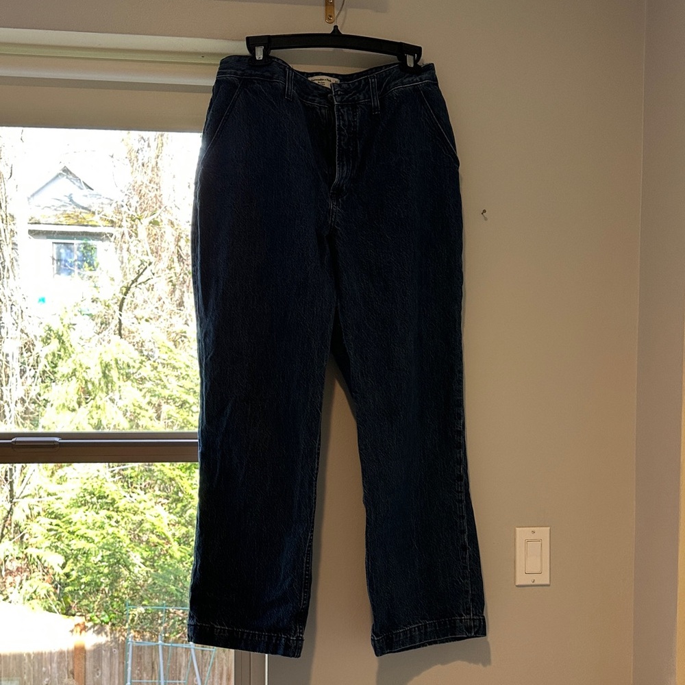 Abercrombie & Fitch Women's Midnight Blue High Rise Jeans - Curvy Fit